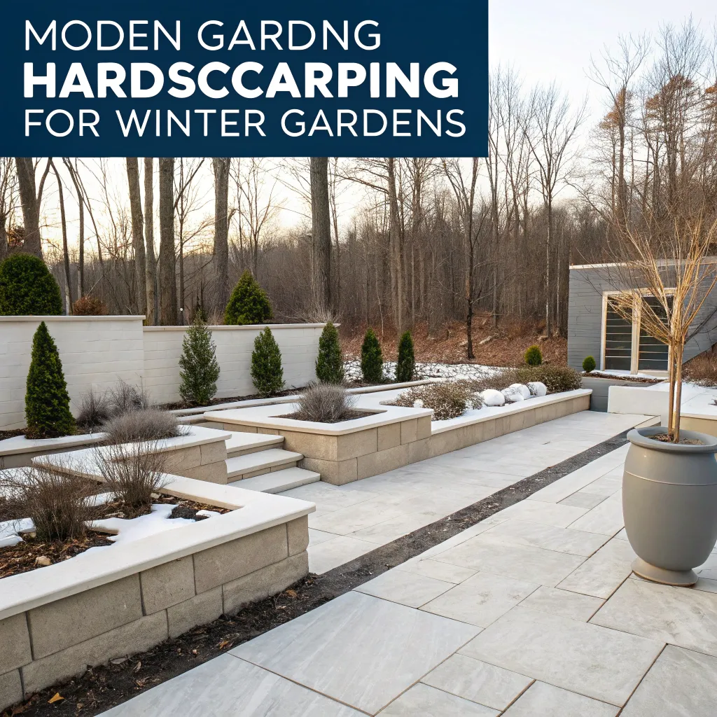 Modern hardscaping features to complement winter gardens